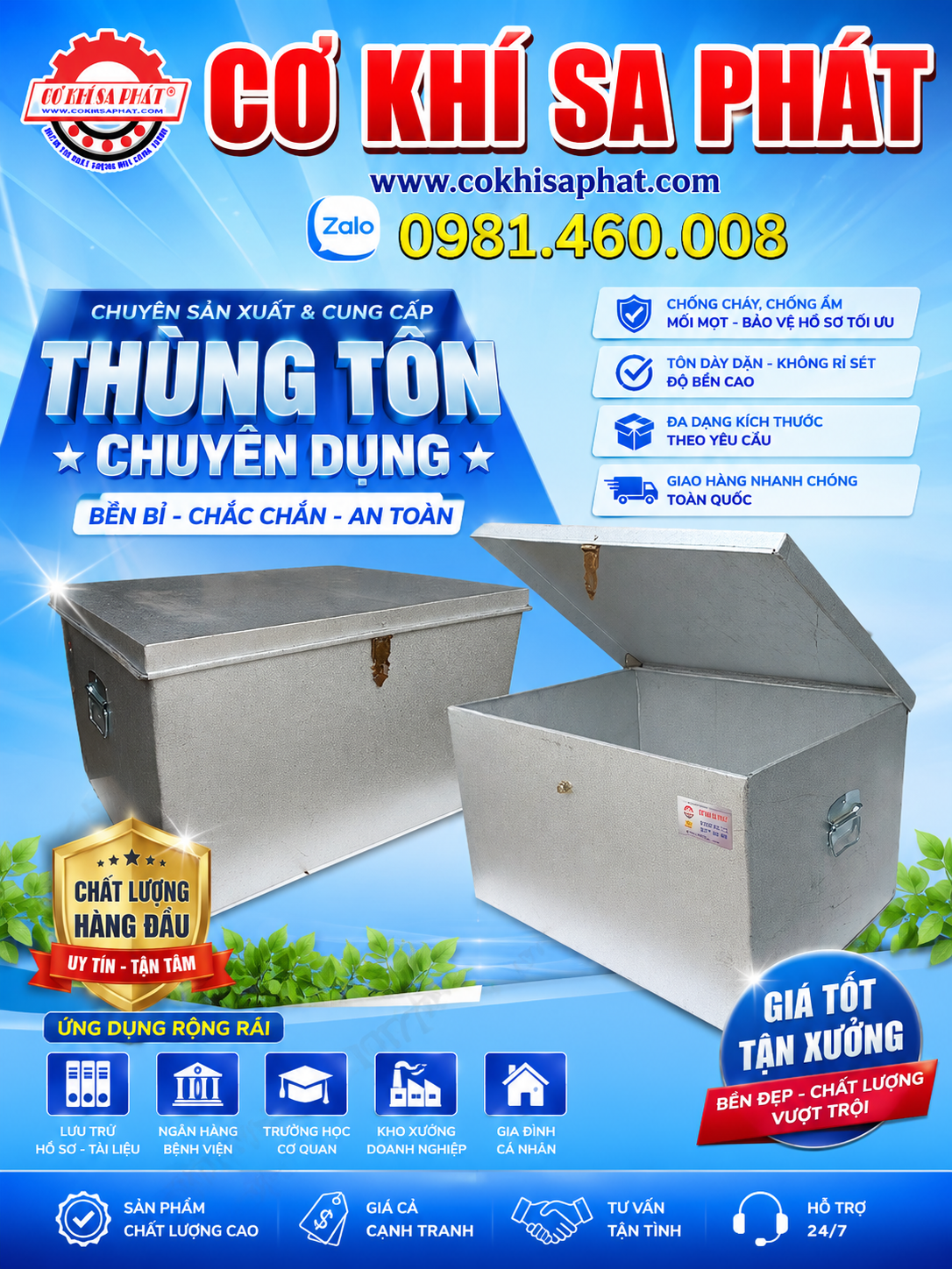 Thùng Tôn Sa Phát Phục Vụ Lưu Trữ Tại Long An, Tân An Và Các Vùng Lân Cận